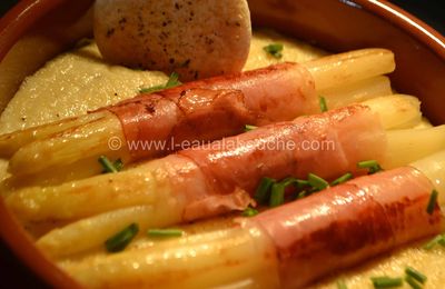 Asperges Blanches Gratinées Au Jambon De Campagne