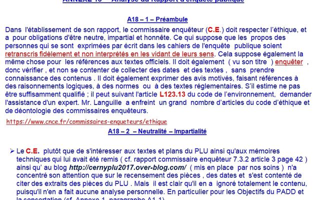 Annexe 18 - Analyse du Rapport d'enquête publique