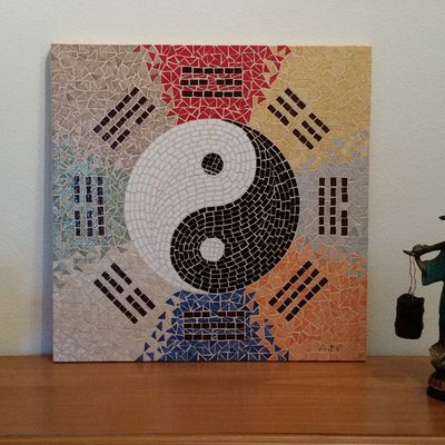 Tableau Yin-Yang et ses trigrammes