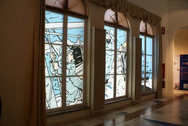 Photos de l'exposition Tintin et la mer qui s'est déroulée à Ostende, en Belgique