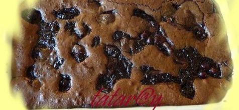 Gâteau chocolat aux cerises.
