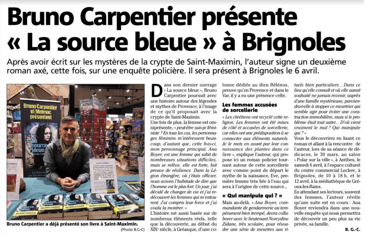 La Source bleue Bruno Carpentier Var-Matin