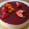 Entremet mousse verveine, insert fraise