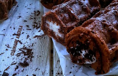 Gaufres roulées à la crème de mascarpone