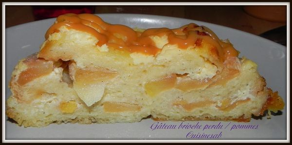 Gâteau brioche perdu/pommes 