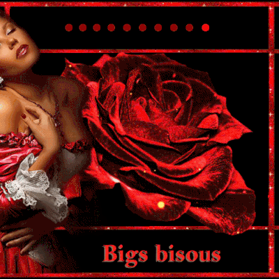 Bigs Bisous - Femme - Blonde - Rose - Gif scintillant - Gratuit