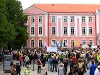 La manifestation syndicale à Tallinn n’a pas attiré autant de monde que prévu