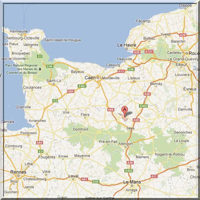 Orne - Silly en Gouffern - Position motte sur carte