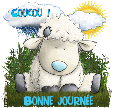 Gif coucou - Bonne journée avec mignon petit mouton - les gifs animés de  dentelledelune