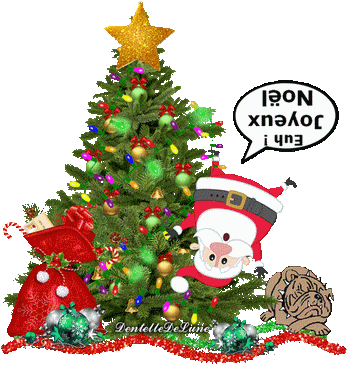 Gif Humour Pere Noel Joyeux Noel Sapin Chien De Garde Les Gifs Animes De Dentelledelune
