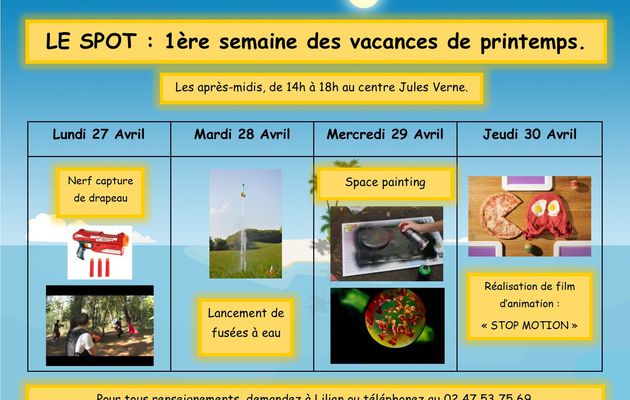 Plannings des vacances de printemps 2015