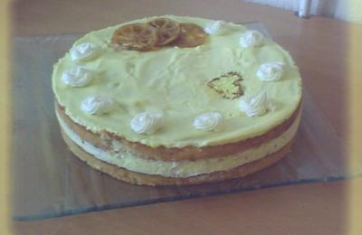 Genoise fourrée aux mousses choco blanc et citron par Oum 3Issa