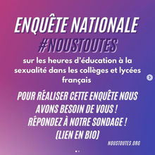 L'enquête nationale #NousToutes sur l’éducation à la sexualité