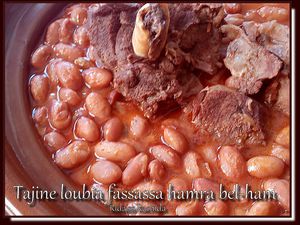 Tajine loubia fassassa hamra bel-ham { Ragoût d'Haricot Algérien }