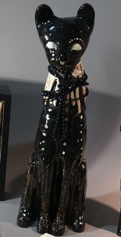 ''Chat noir '' H 52 cm collection privée création 2018