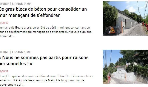 Mur menaçant de s'effondrer : la presse locale écrit :                             