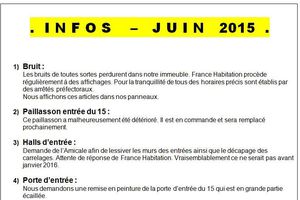 INFOS JUIN 2015