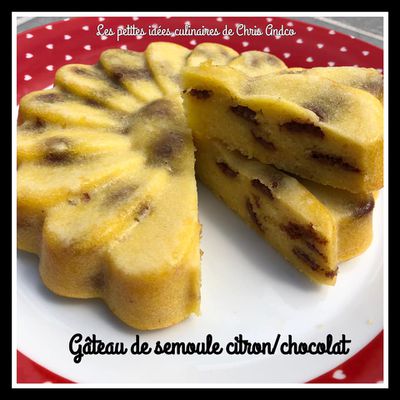 Petit gâteau de semoule citron & chocolat 