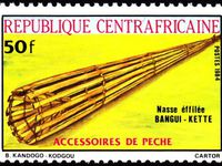 Centrafrique : timbres sur des objets usuels  et decoratifs