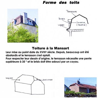 Patrimoine en hauteur : Forme des toits : toitures à la Mansart et toit demi croupe.