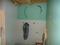 Isolation en laine de bois des murs périphériques SdB-WC-Cellier
