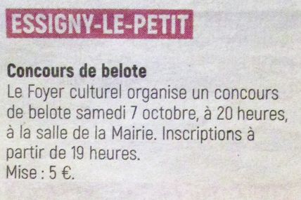 Belote, samedi 7