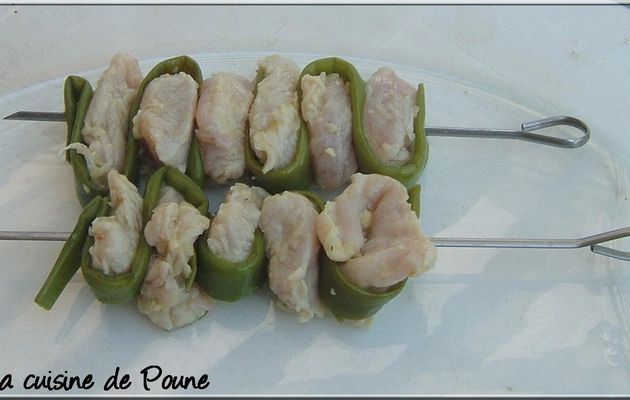 brochettes de dindes marinées