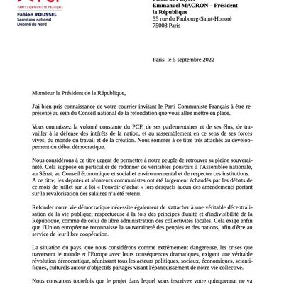 Conseil national de la refondation : la réponse de Fabien Roussel à Emmanuel Macron