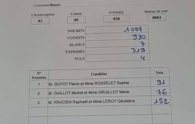 Elections régionales et départementales : Résultat