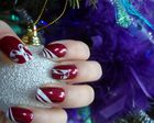 Nail Art de Noël : Nail Art Sucre d'Orge, Vernis OPI "Bastille my heart"