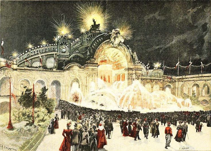 PARIS LE PALAIS DE L'ÉLECTRICITÉ &amp; CHATEAU D'EAU DE L' EXPOSITION UNIVERSELLE DE 1900.