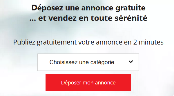 La section pour déposer une annonce