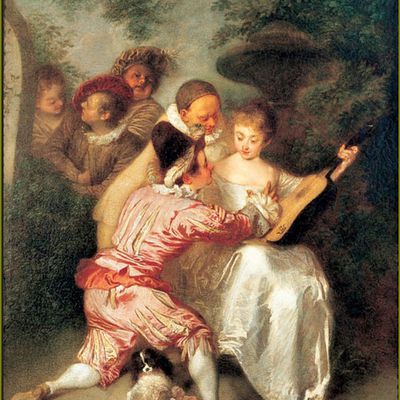 commedia dell'arte par les grands peintres -  Antoine Watteau  Le conteur