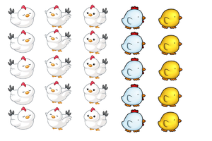 Gommettes poules (1 planche)