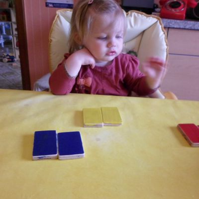 Le bleu dans les boites de couleur Montessori