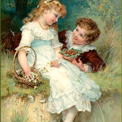  Le temps des cerises par les peintres -   Frederick Morgan (1847-1927) enfants et cerises