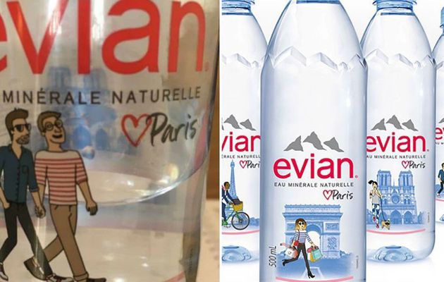 La très belle réponse d'Evian à un internaute qui s'en prenait à une bouteille de la marque qui affiche deux hommes se tenant la main