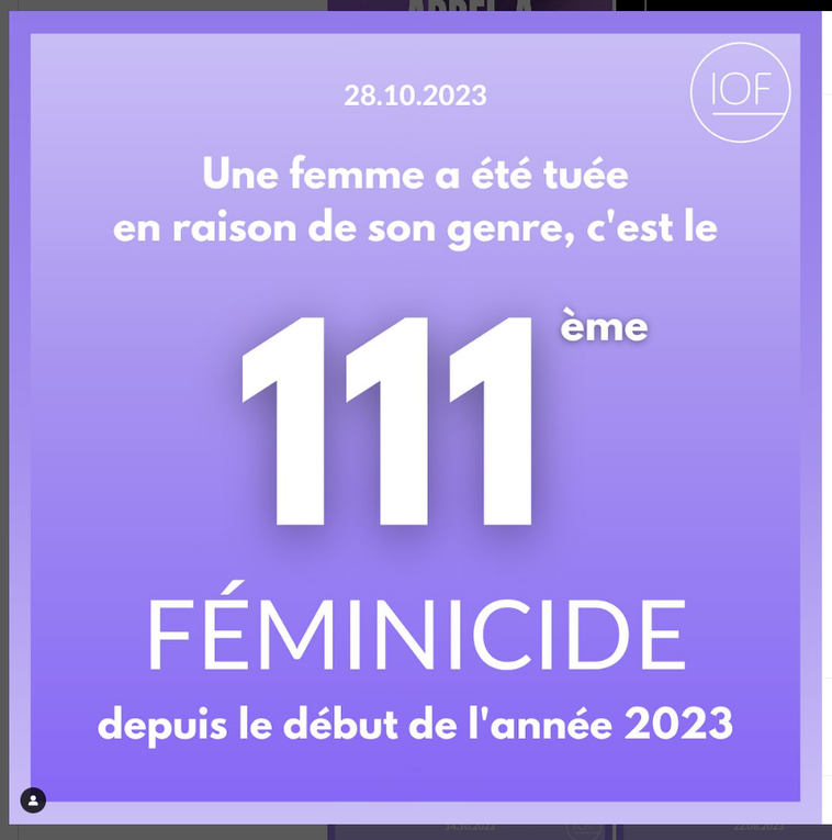 121 EME  FEMINICIDES  DEPUIS LE DEBUT DE L ANNEE 2023 