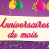 Anniversaire du mois D'OCTOBRE