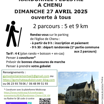 Randonnée pédestre le 27 avril à Chenu ouverte à tous : le détail