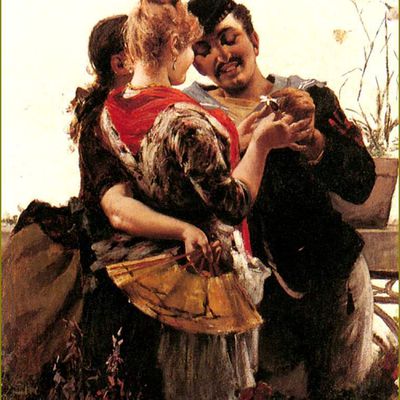 La marguerite en peinture et illustration -  Tanya Los Egisto Lancerotto (1847-1916) - un peu - beaucoup