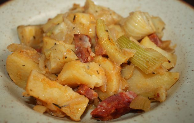 Poêlée pommes de terre, fenouil & chorizo