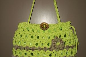 2° Idée : Sac en trapilho et lirette de tissu ...