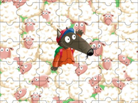 Puzzle de P'tit Loup et les moutons (Annexe : P'tit Loup visite une ferme) [Activité][Loup][Maternelle]