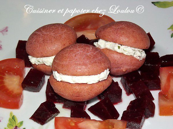 Whoopie pies salés betterave fromage 