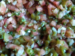 Salade marocaine aux poivrons grillés et tomates...
