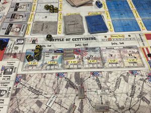 Coté Histoire/Wargame avec pour ma part une grosse attente sur Gettysburg qui réutilise les mécanismes du jeu  Chancelorville de Worthington Games