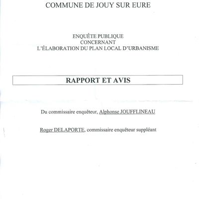 RAPPORT DU COMMISSAIRE ENQUÊTEUR APRES CONSULTATION