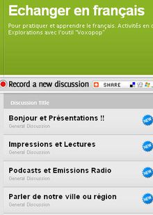 Echanges Audio en Français sur Voxopop