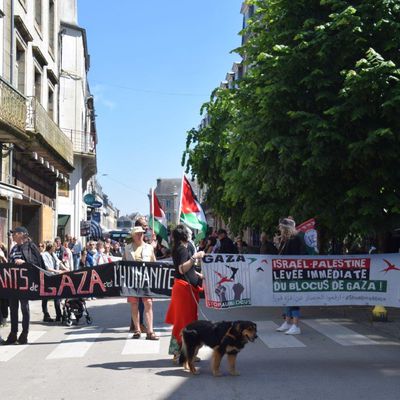 1er juin, Morlaix - 180 manifestants expriment leur solidarité avec les Palestiniens de Gaza et de Cisjordanie et continuent de demander un cessez-le-feu immédiat! (photos Pierre-Yvon Boisnard) 